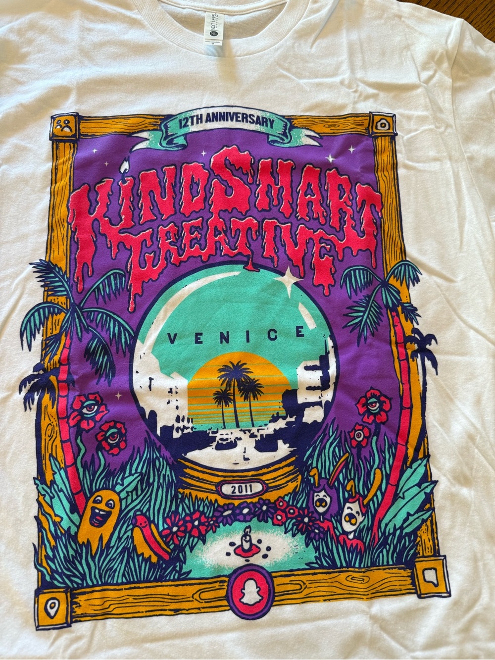 Snapchat Venice 12th Anniversary Employee Issued White T Shirt Size S -NEW
